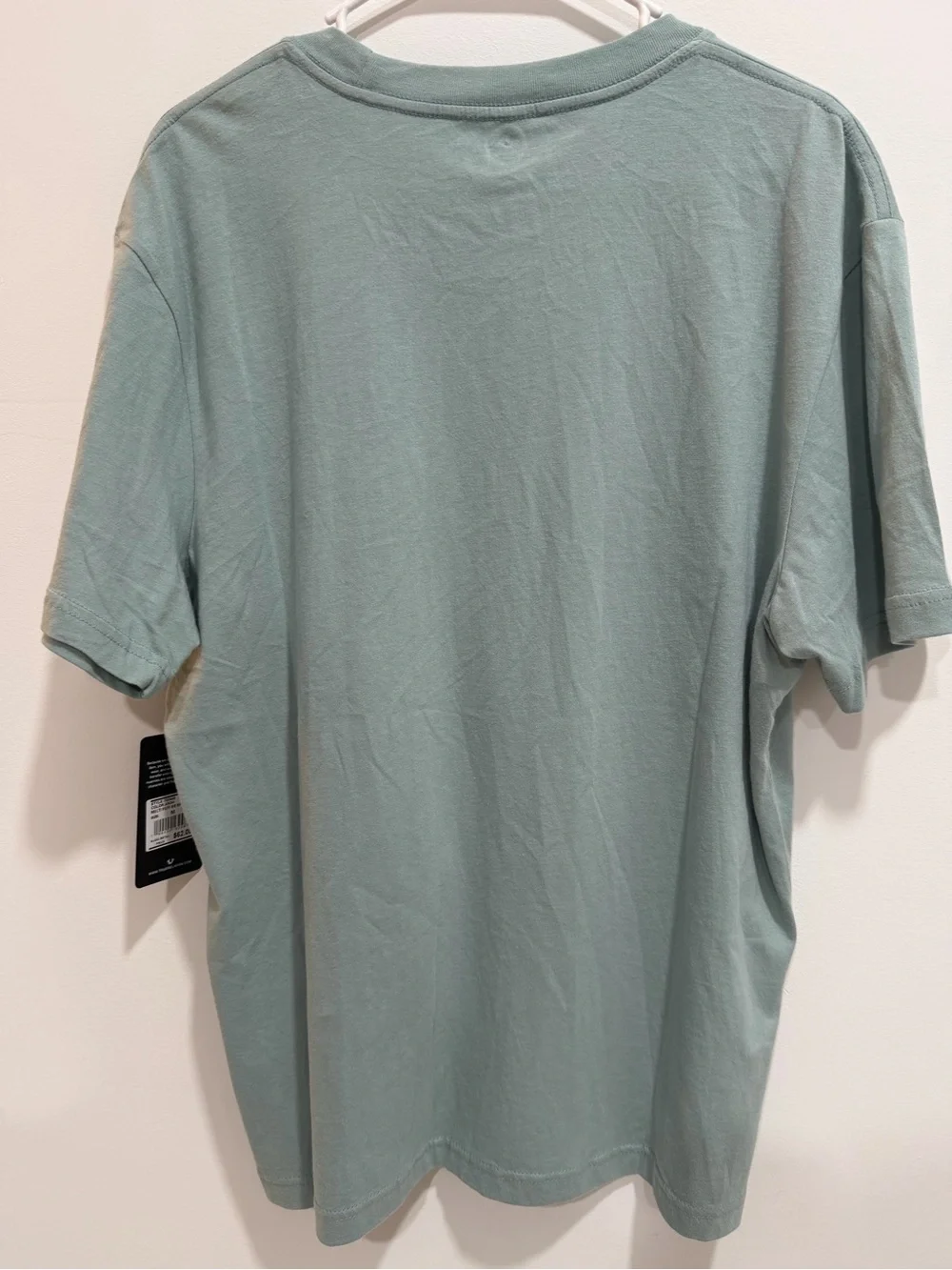 True Religion Sage Green Buddha Graphic Tee with Cream Print